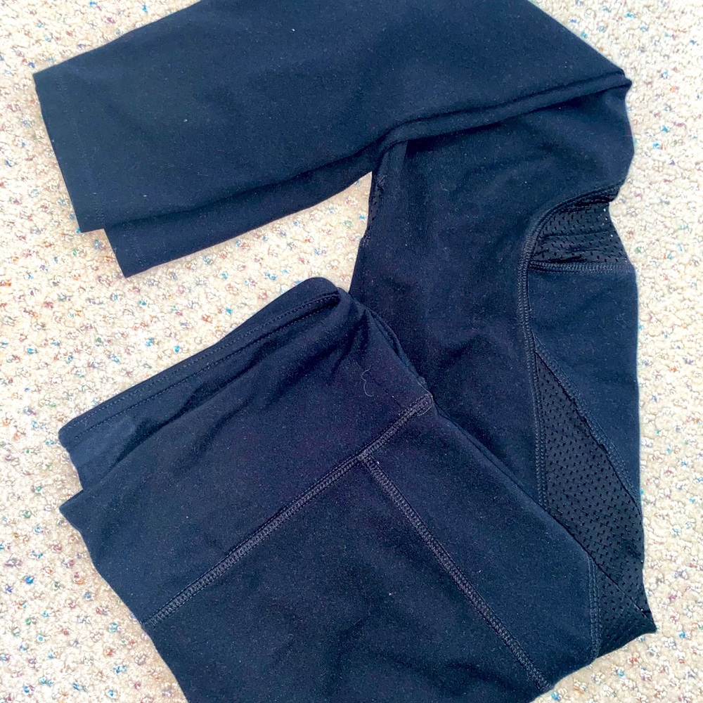 Black Leggings with Mesh sides. Size -S